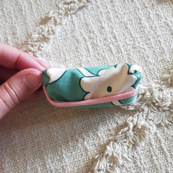 Turquoise Green Floral Doggy DOO Doggy Poo Bag Holder Pouch Zero Waste Handmade - Picture 3 of 3